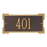 Rectangle Shape Address Plaque Named Roanoke with a Bronze & Gold Plaque Mini Wall with One Line of Text