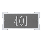 Rectangle Shape Address Plaque Named Roanoke with a Pewter & Silver Plaque Mini Wall with One Line of Text