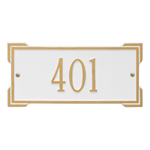 Rectangle Shape Address Plaque Named Roanoke with a White & Gold Plaque Mini with One Line of Text