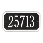 A Rectangle Address Plaque with Corners Cut Off with a Black & White Finish, Standard Wall with One Line of Text