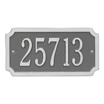 A Rectangle Address Plaque with Corners Cut Off with a Pewter & Silver Finish, Standard Wall with One Line of Text