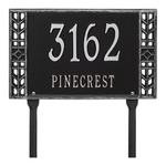 Personalized Boston Black & Silver Finish, Standard Lawn with Two Lines of Text
