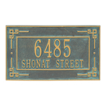 Personalized Key Corner Bronze & Verdigris Finish, Standard Wall with Two Lines of Text
