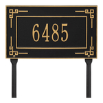 Personalized Key Corner Black & Gold Finish, Standard Lawn with One Line of Text