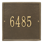 Personalized Square Antique Brass Finish, Standard Wall with One Line of Text