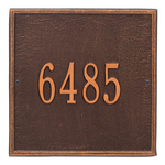 Personalized Square Antique Copper Finish, Standard Wall with One Line of Text