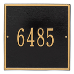 Personalized Square Black & Gold Finish, Standard Wall with One Line of Text