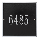 Personalized Square Black & Silver Finish, Standard Wall with One Line of Text