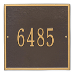 Personalized Square Bronze & Gold Finish, Standard Wall with One Line of Text