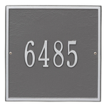 Personalized Square Pewter & Silver Finish, Standard Wall with One Line of Text