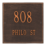 Personalized Square Oil Rubbed Bronze Finish, Standard Wall with Two Lines of Text