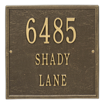 Personalized Square Antique Brass Finish, Standard Wall with Three Lines of Text