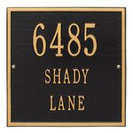Personalized Square Black & Gold Finish, Standard Wall with Three Lines of Text