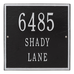 Personalized Square Black & Silver Finish, Standard Wall with Three Lines of Text