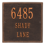 Personalized Square Oil Rubbed Bronze Finish, Standard Wall with Three Lines of Text