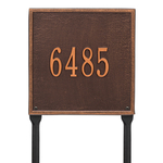 Personalized Square Antique Copper Finish, Standard Lawn with One Line of Text