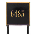Personalized Square Black & Gold Finish, Standard Lawn with One Line of Text