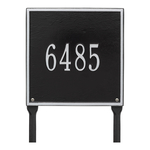 Personalized Square Black & Silver Finish, Standard Lawn with One Line of Text