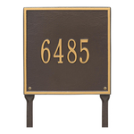 Personalized Square Bronze & Gold Finish, Standard Lawn with One Line of Text
