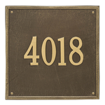 Personalized Square Antique Brass Finish, Estate Wall with One Line of Text