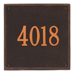 Personalized Square Oil Rubbed Bronze Finish, Estate Wall with One Line of Text