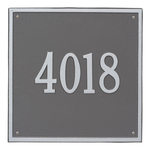 Personalized Square Pewter & Silver Finish, Estate Wall with One Line of Text