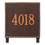 Personalized Square Antique Copper Finish, Estate Lawn with One Line of Text