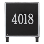 Personalized Square Black & Silver Finish, Estate Lawn with One Line of Text