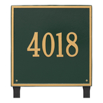 Personalized Square Green & Gold Finish, Estate Lawn with One Line of Text
