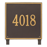 Personalized Square Bronze & Gold Finish, Estate Lawn with One Line of Text