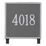 Personalized Square Pewter & Silver Finish, Estate Lawn with One Line of Text