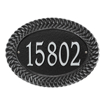 Personalized Chartwell Black & Silver Finish, Standard Wall with One Line of Text
