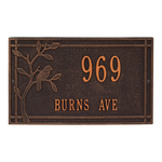 Personalized Woodridge Bird Oil Rubbed Bronze Finish, Standard Wall with Two Lines of Text
