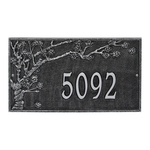 Personalized Spring Blossom Black & Silver Finish, Estate Wall with One Line of Text