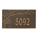 Personalized Spring Blossom Bronze & Gold Finish, Estate Wall with One Line of Text
