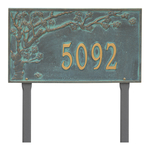 Personalized Spring Blossom Bronze & Verdigris Finish, Estate Lawn with One Line of Text