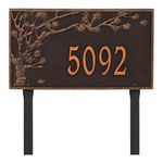 Personalized Spring Blossom Oil Rubbed Bronze Finish, Estate Lawn with One Line of Text