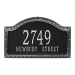 Personalized Penhurst Black & Silver Plaque Grande Wall with Two Lines of Text