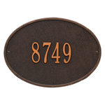 Hawthorne Oval Address Plaque with a Oil Rubbed Bronze Finish, Standard Wall Mount with One Line of Text