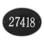 Hawthorne Oval Address Plaque with a Black & Silver Finish, Estate Wall Mount with One Line of Text