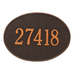Hawthorne Oval Address Plaque with a Oil Rubbed Bronze Finish, Estate Wall Mount with One Line of Text