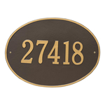 Hawthorne Oval Address Plaque with a Bronze & Gold Finish, Estate Wall Mount with One Line of Text