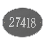 Hawthorne Oval Address Plaque with a Pewter & Silver Finish, Estate Wall Mount with One Line of Text