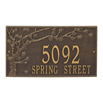Personalized Spring Blossom Bronze & Gold Finish, Estate Wall with Two Lines of Text