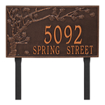 Personalized Spring Blossom Antique Copper Finish, Estate Lawn with Two Lines of Text