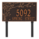 Personalized Spring Blossom Oil Rubbed Bronze Finish, Estate Lawn with Two Lines of Text