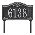 Personalized Gatewood Black & Silver Finish, Standard Lawn with One Line of Text