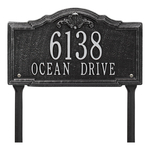 Personalized Gatewood Black & Silver Finish, Standard Lawn with Two Lines of Text