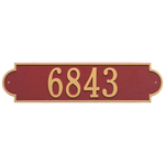 Personalized Richmond Red & Gold Finish, Estate Wall with One Line of Text