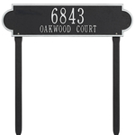 Personalized Richmond Black & Silver Finish, Estate Lawn with Two Lines of Text